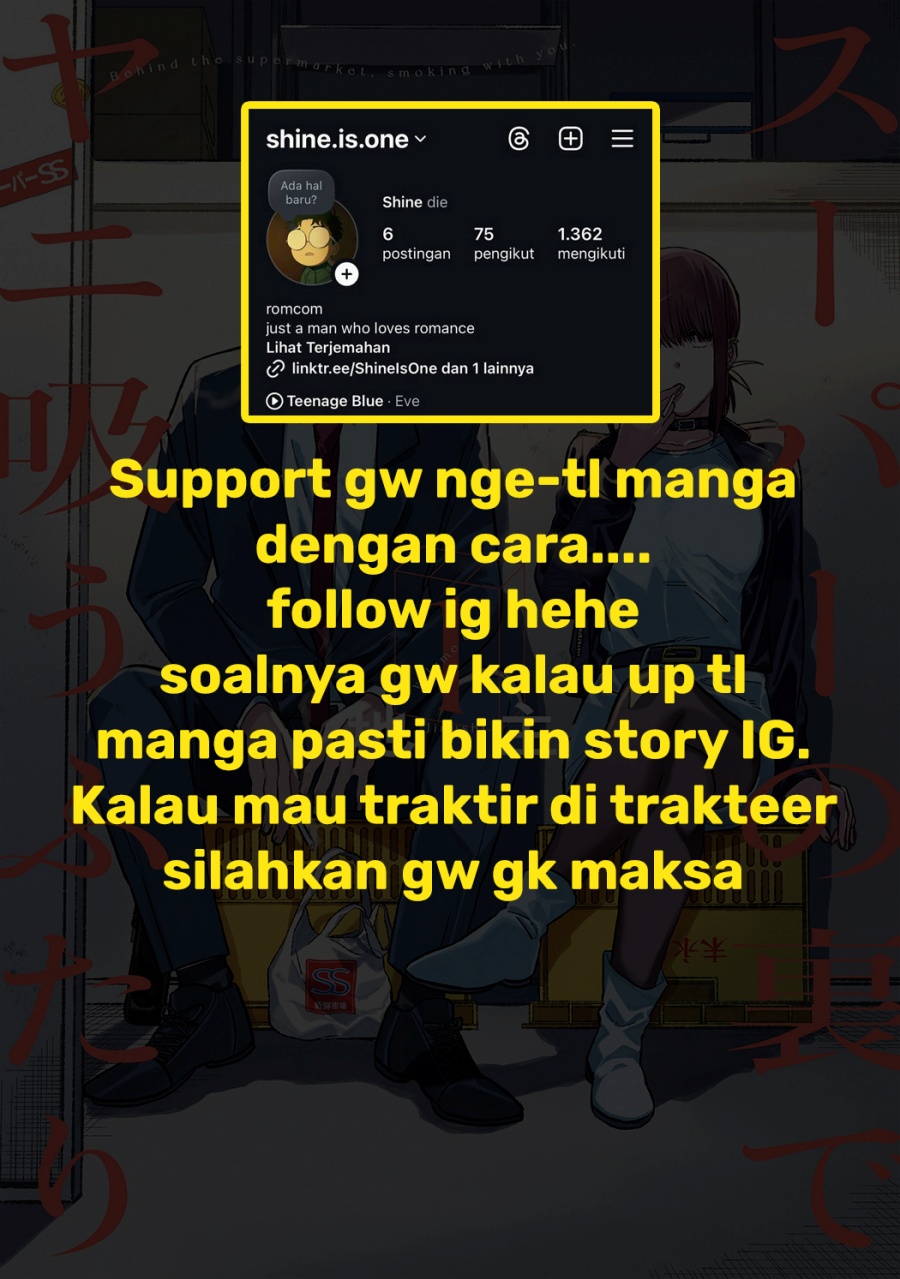 A Story About Smoking at the Back of the (Supermarket Super no Ura de Yani Suu Futari) Chapter 16.5 Gambar 23