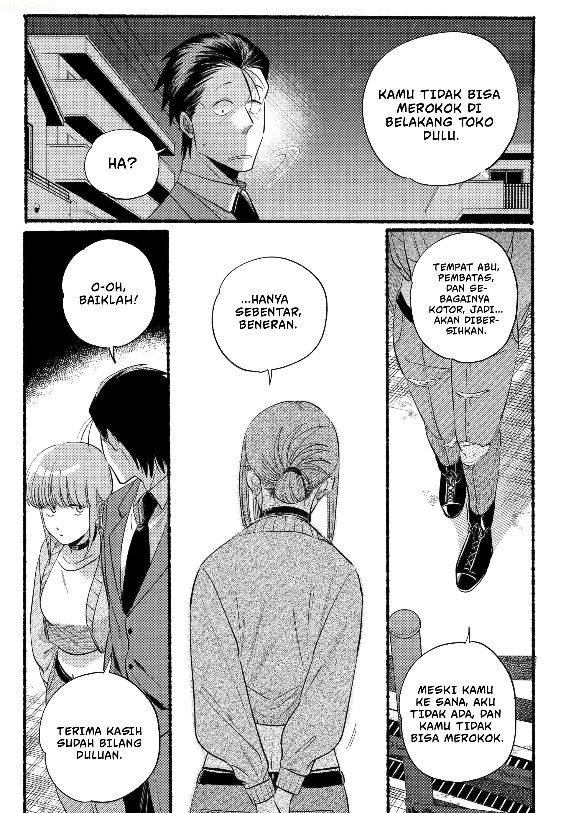 A Story About Smoking at the Back of the Supermarket (Super no Ura de Yani Suu Futari) Chapter 47 Gambar 14