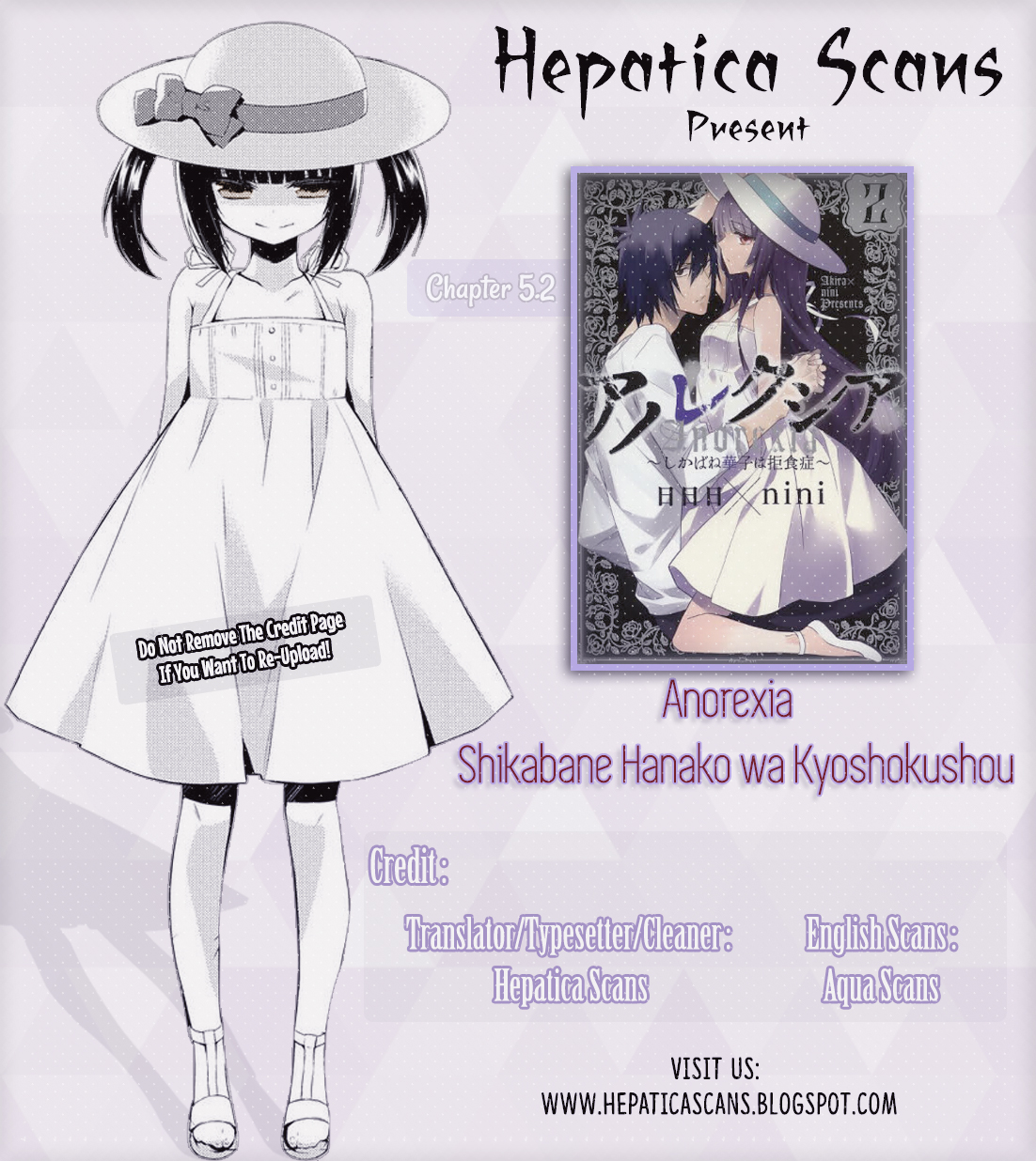 Anorexia – Shikabane Hanako wa Kyoshokushou Chapter 05.2 Gambar 1