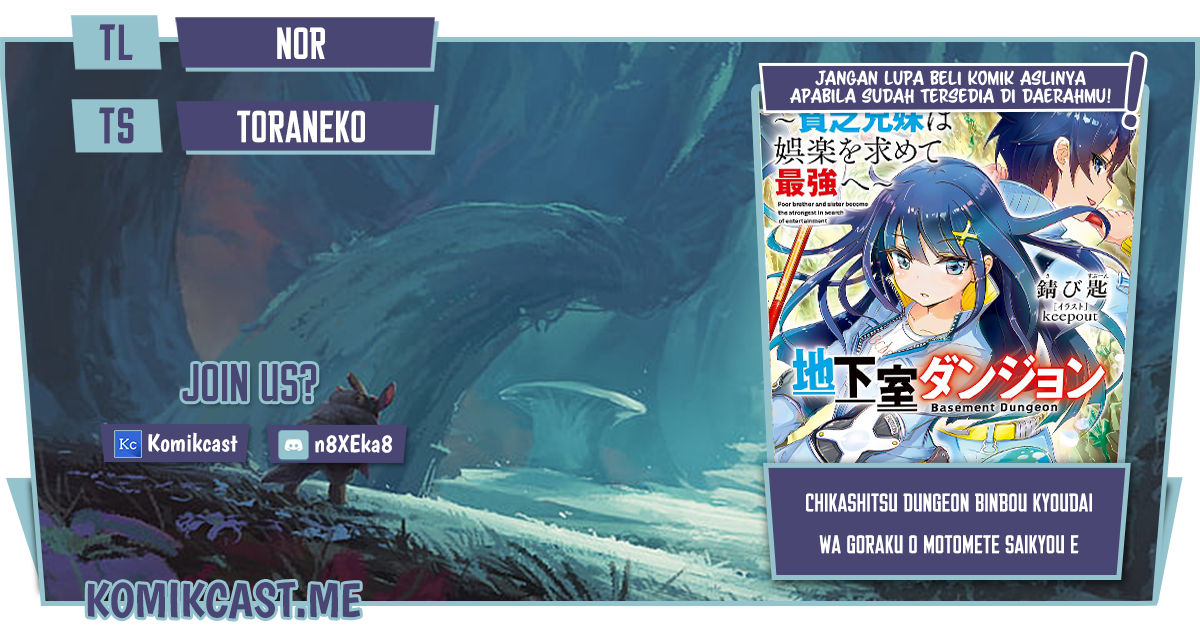 Chikashitsu Dungeon: Binbou Kyoudai wa Goraku o Motomete Saikyou e Chapter 17 Gambar 1