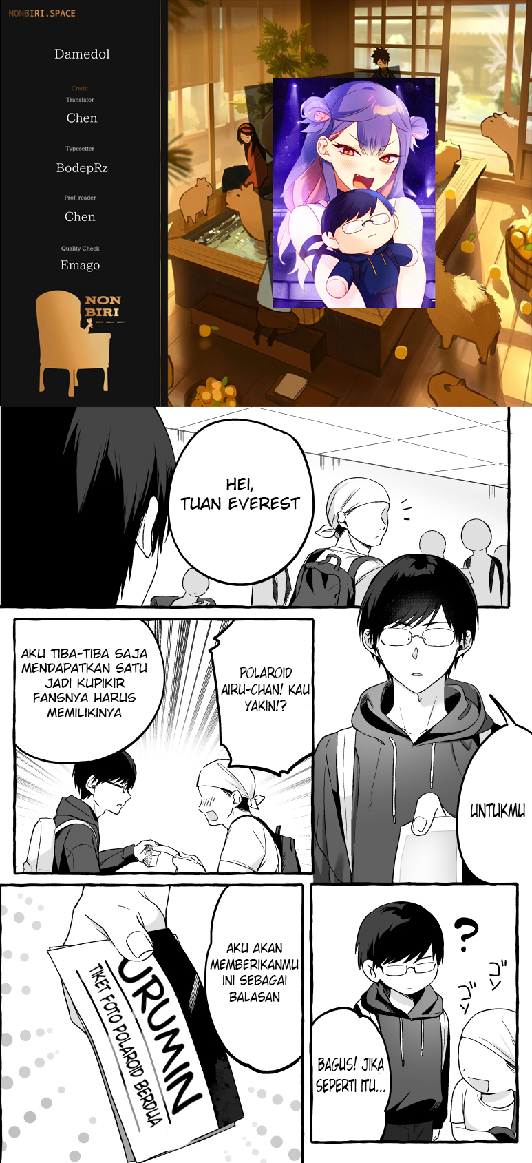 Damedol to Sekai ni Hitori Dake no Fan Chapter 02.2 Gambar 1