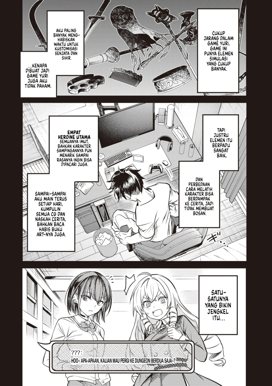 Danshi Kinsei Game Sekai de Ore ga Yarubeki Yuiitsu no Koto – Yuri no Ma ni Hasamaru Otoko to Shite Tensei shite shimaimashita Chapter 01 Gambar 7