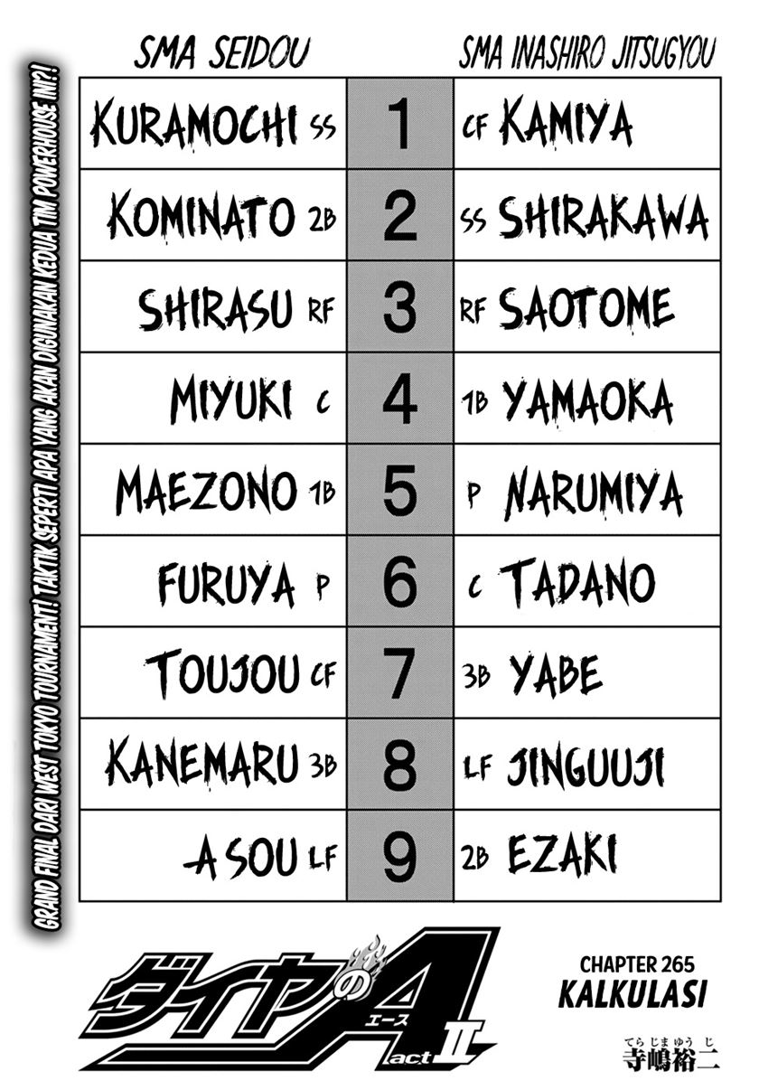 Diamond no Ace Act 2 Chapter 265 Gambar 2
