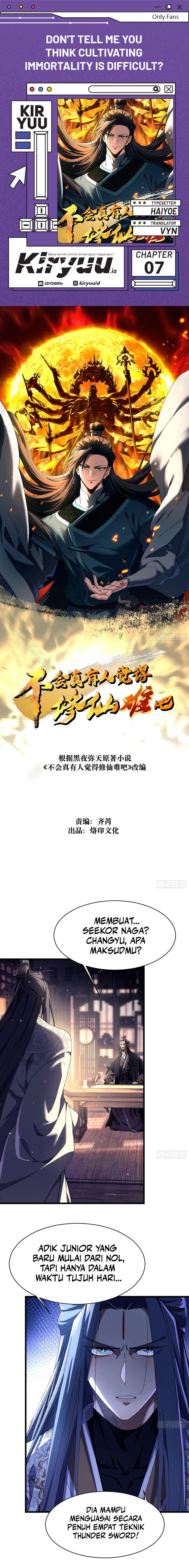 Don’t Tell Me You Think Cultivating Immortality Is Difficult? Chapter 07 Gambar 1