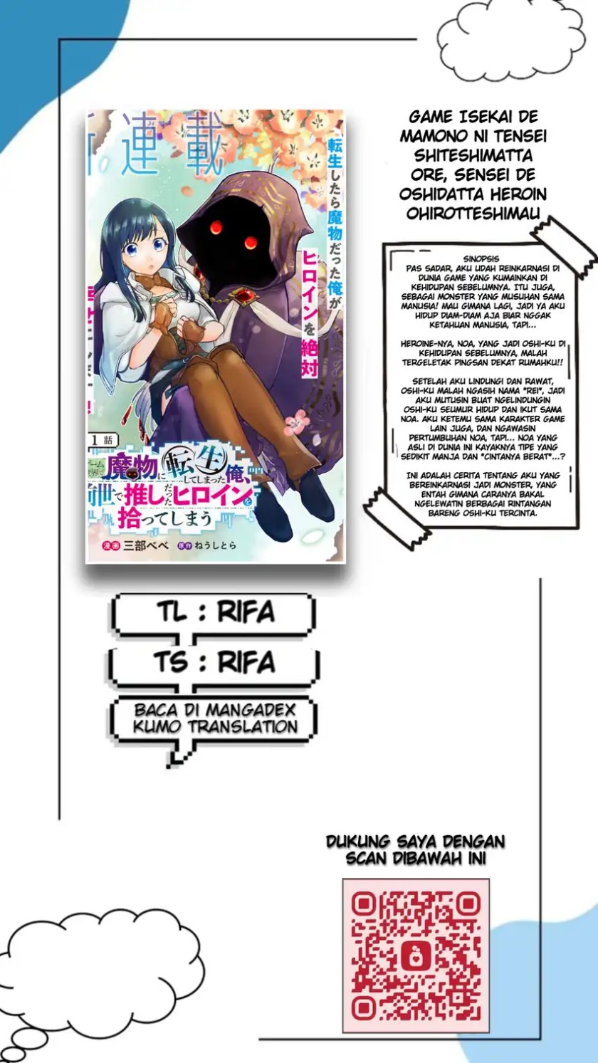 Game Sekai De Mamono Ni Tensei Shite Shimatta Ore, Zense De Oshi Datta Heroine Wo Hirotte Shimau Chapter 01 Gambar 1