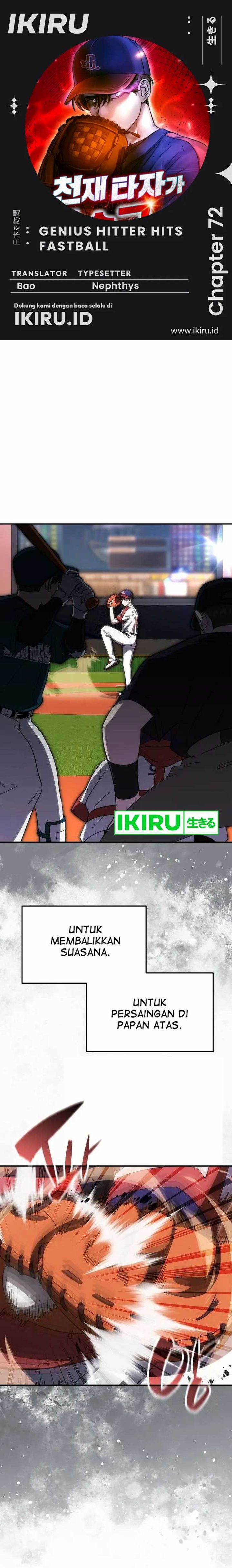 Genius Hitter Hits Fastball Chapter 72 Gambar 1