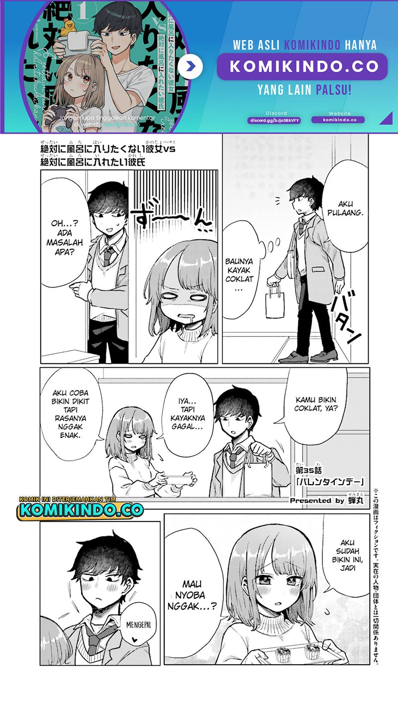Girlfriend Who Absolutely Doesn’t Want to Take a Bath VS Boyfriend Who Absolutely Wants Her to Take a Bath Chapter 35 Gambar 2