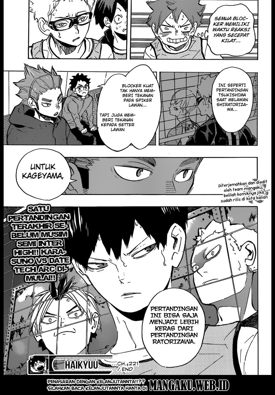 Haikyuu!! Chapter 221 Gambar 16