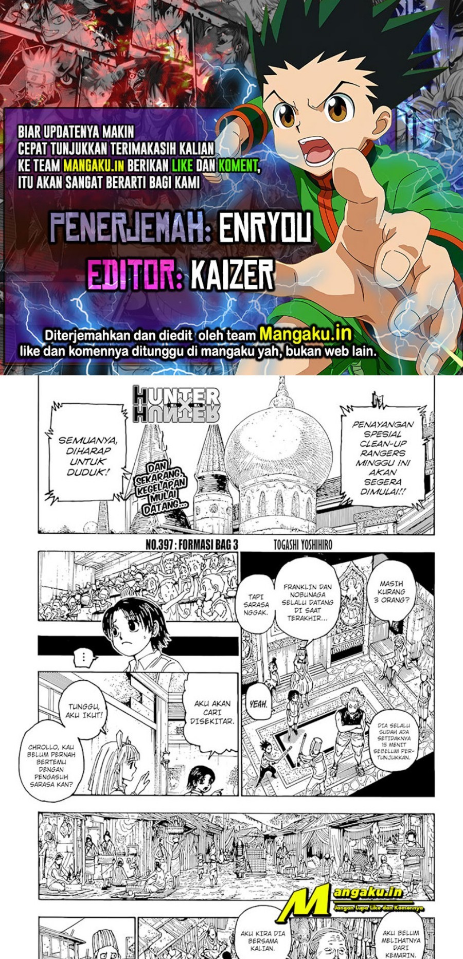 Hunter x Hunter Chapter 397 Gambar 1