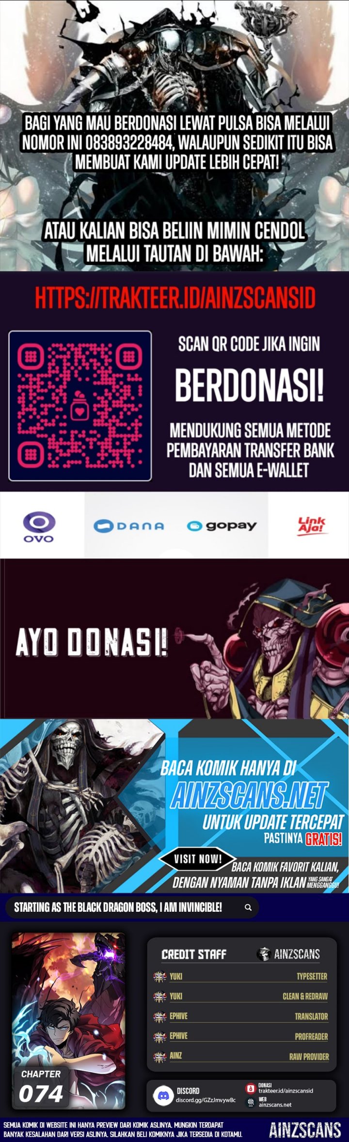 I Become Invincible Black Dragon Boss At The Start Chapter 74 Gambar 1