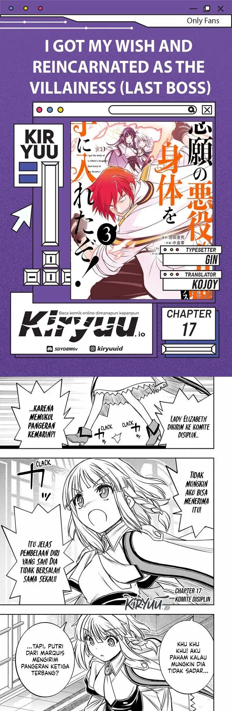 I Got My Wish and Reincarnated as the Villainess (Last Boss)! Chapter 17 Gambar 1