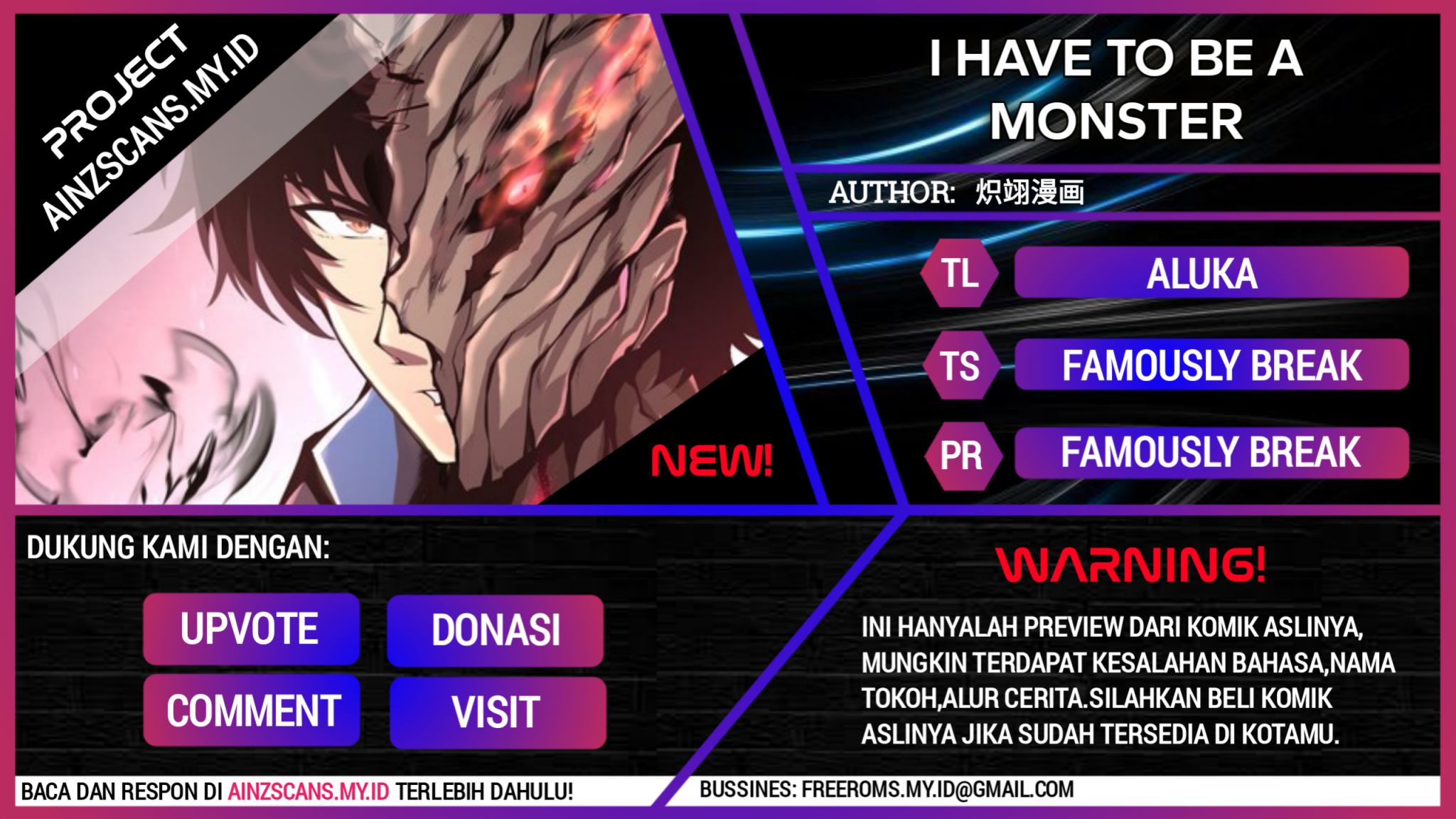I Have to Be a Monster Chapter 01 Gambar 1