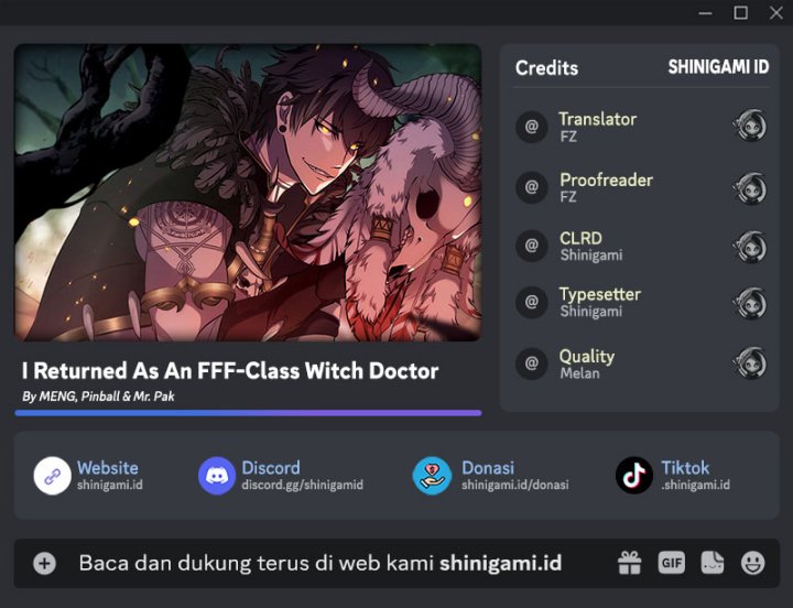 I Returned As An FFF-Class Witch Doctor Chapter 09 Gambar 1