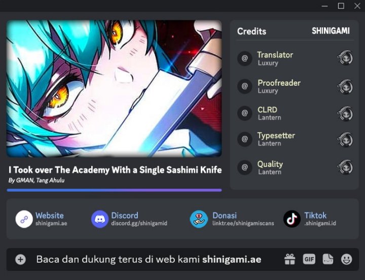 I Took over The Academy With a Single Sashimi Knife Chapter 34 Gambar 1