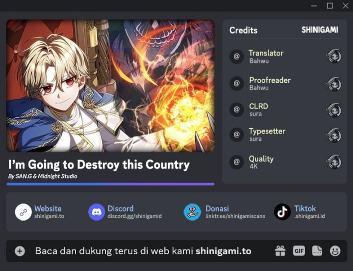 I’m Going To Destroy This Country Chapter 45 Gambar 1