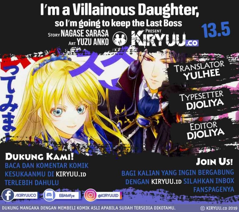 I’m a Villainous Daughter so I’m going to keep the Last Boss Chapter 13.5 Gambar 1