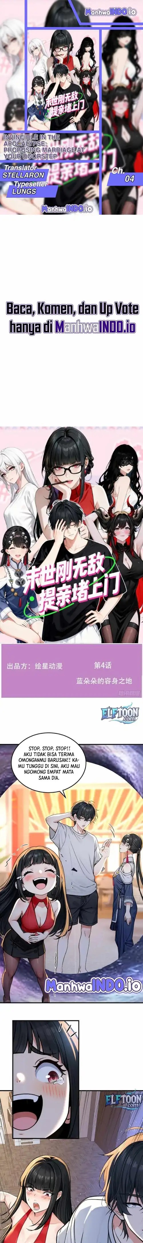 Invincible in the Apocalypse: Proposing Marriage at Your Doorstep Chapter 04 Gambar 1