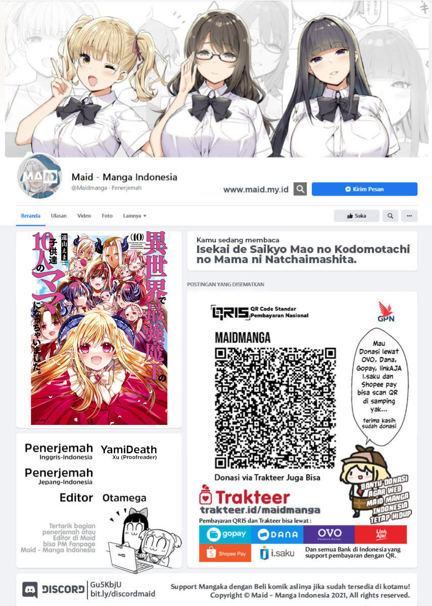 Isekai de Saikyo Mao no Kodomotachi no Mama ni Natchaimashita Chapter 40 End Gambar 2