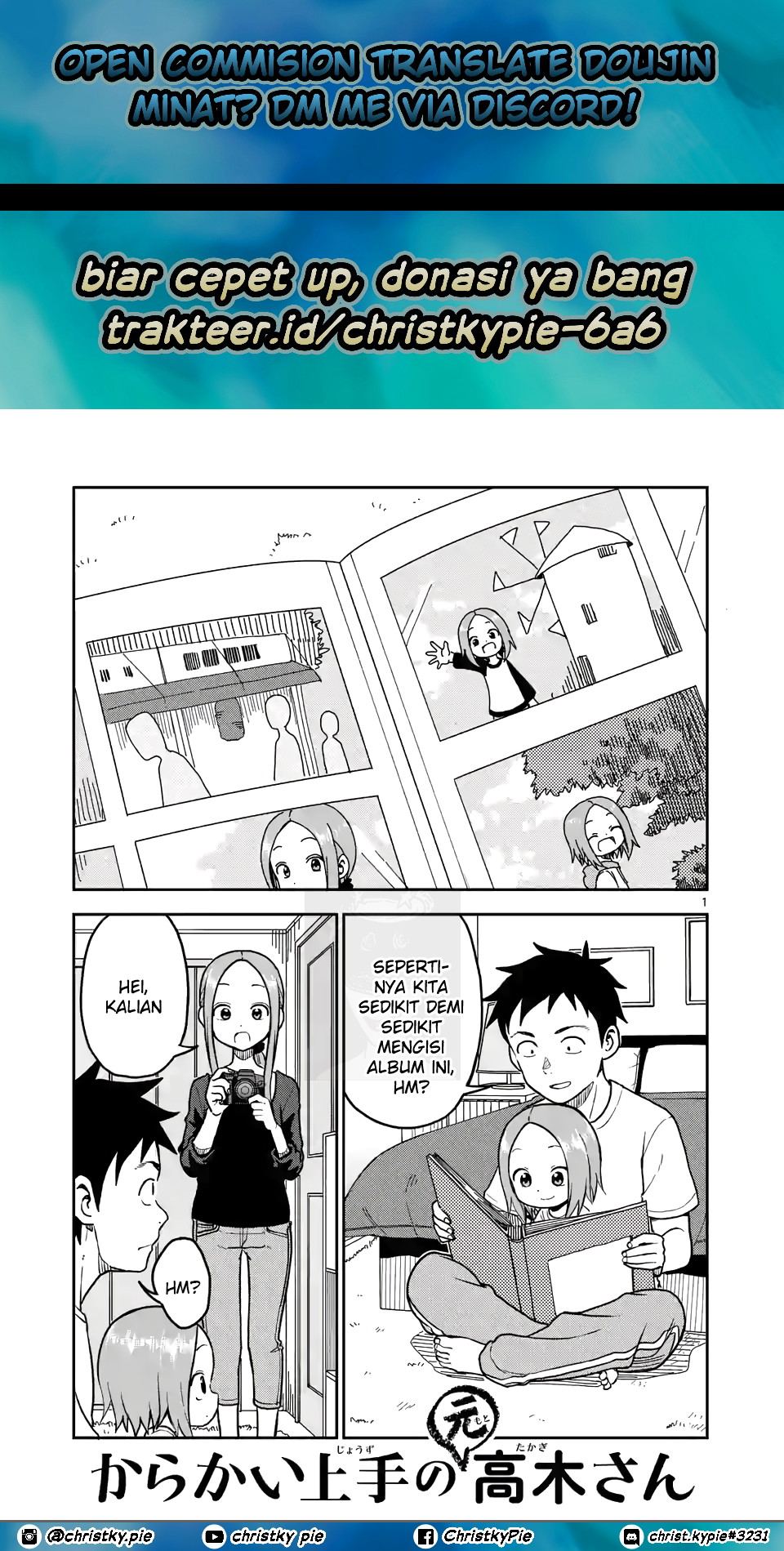 Karakai Jouzu no (Moto) Takagi-san Chapter 92 Gambar 1