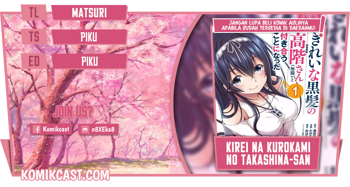 Kirei na Kurokami no Takashina-san (Mushoku) to Tsukiau Koto ni Natta Chapter 09.2 Gambar 1