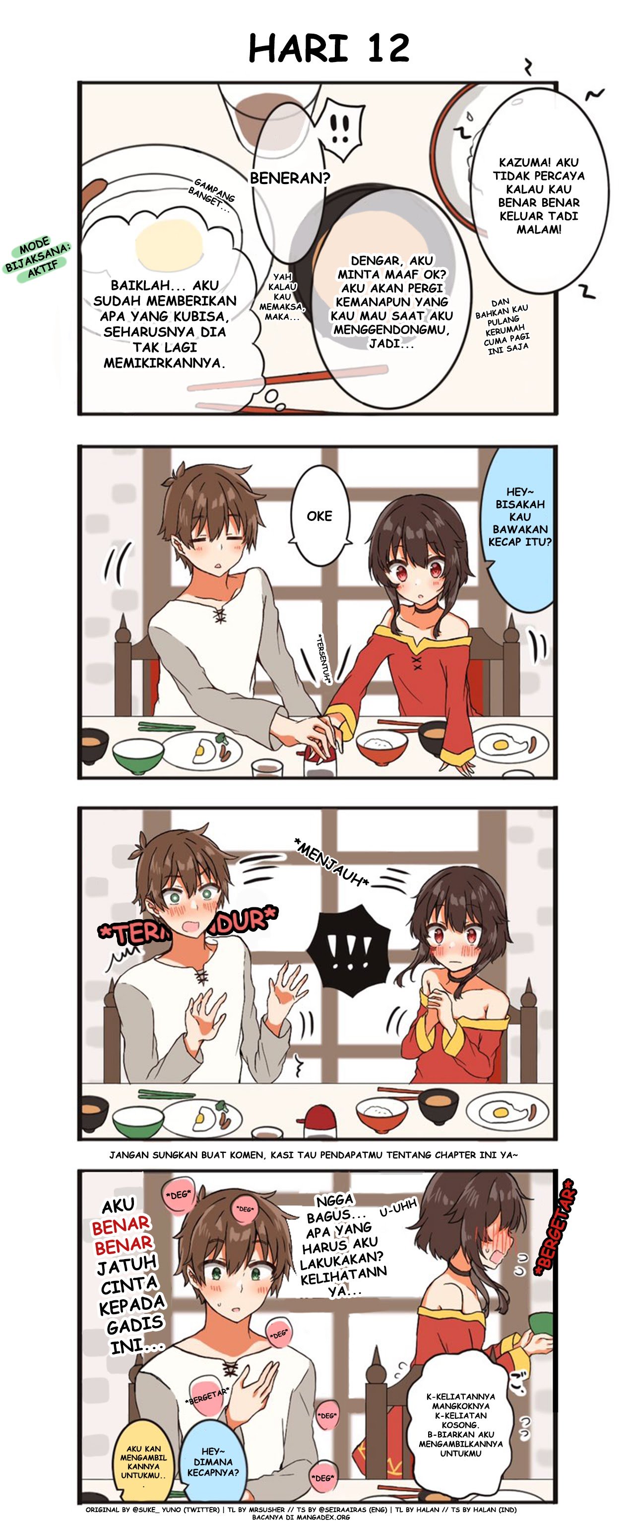 Kono Subarashii Sekai ni Shukufuku wo! – KazuMegu will get married in 100 days Chapter 12 Gambar 1