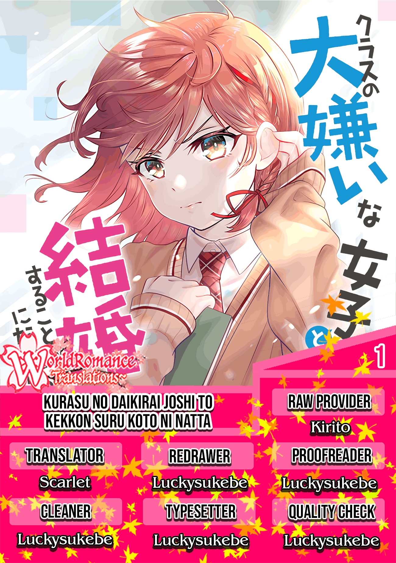 Kurasu no Daikirai na Joshi to Kekkon Suru Koto ni Natta Chapter 01 Gambar 1