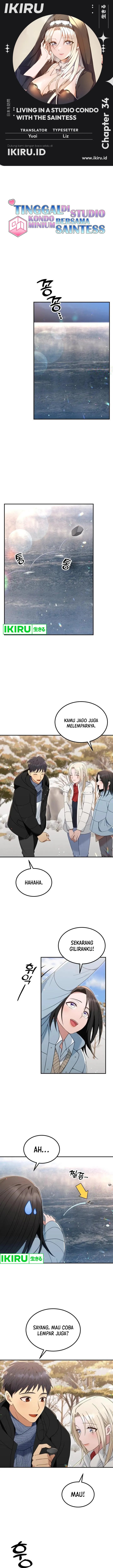 Living in a Studio Condo With the Saintess Chapter 34 Gambar 1