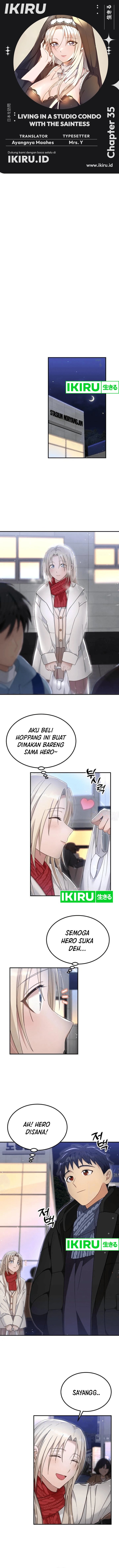 Living in a Studio Condo With the Saintess Chapter 35 Gambar 1