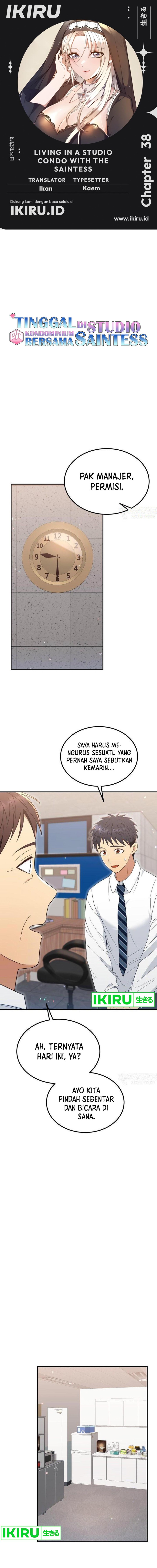 Living in a Studio Condo With the Saintess Chapter 38 Gambar 1
