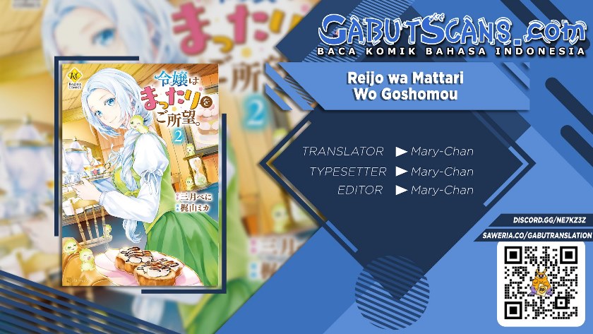 Milady Just Wants to Relax (Reijo wa Mattari Wo Goshomou) Chapter 21.2 Gambar 1