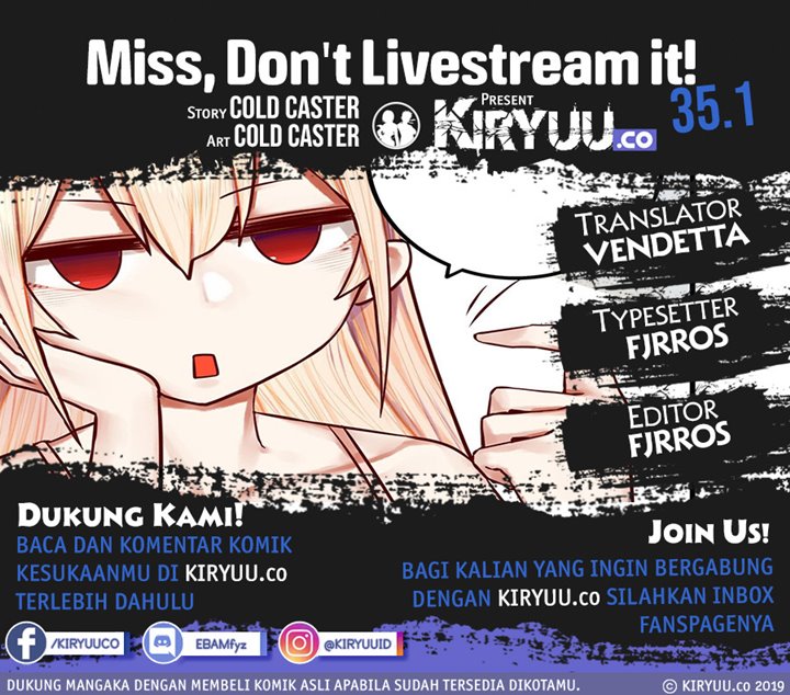 Miss, don’t livestream it! Chapter 35.1 Gambar 1
