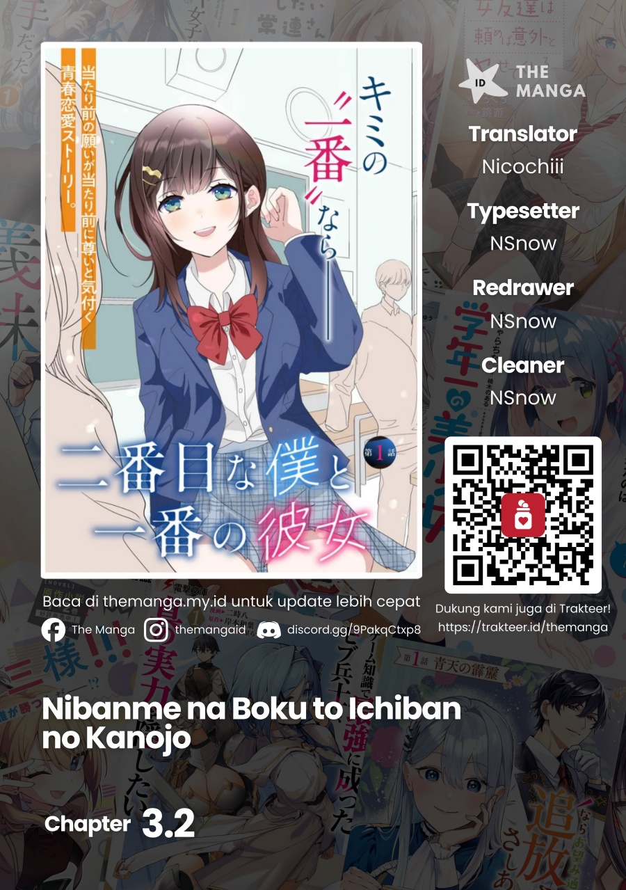 Nibanme na Boku to Ichiban no Kanojo Chapter 03.2 Gambar 1