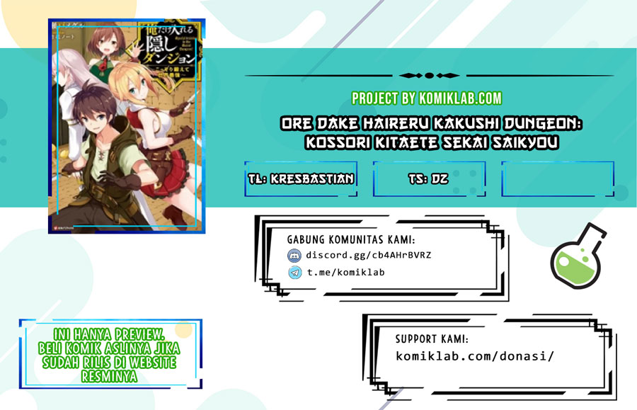 Ore dake Haireru Kakushi Dungeon: Kossori Kitaete Sekai Saikyou Chapter 58 Gambar 1