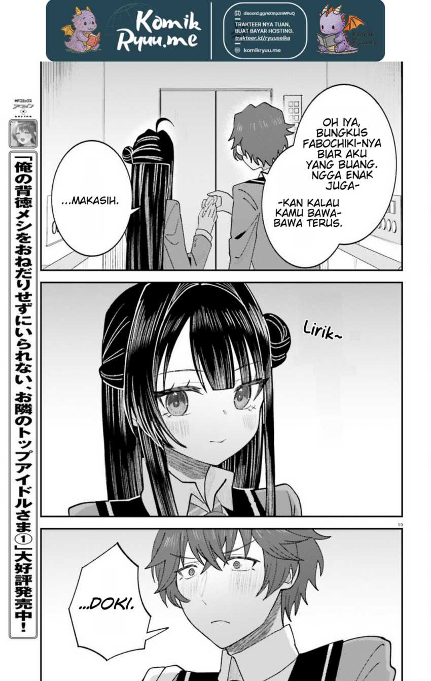 Ore no Haitoku Meshi o Onedari Sezu ni Irarenai Otonari no Top Idol-sama Chapter 09 Gambar 21