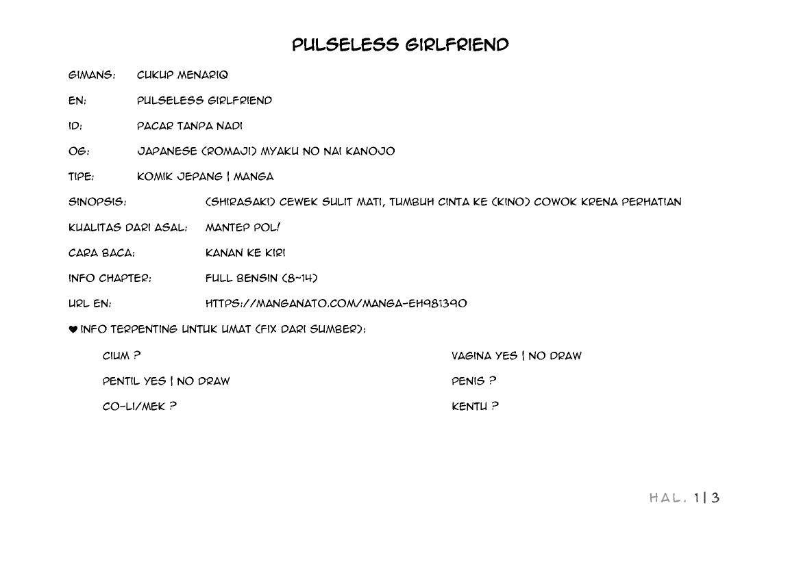 Pulseless Girlfriend Chapter 08 Gambar 1