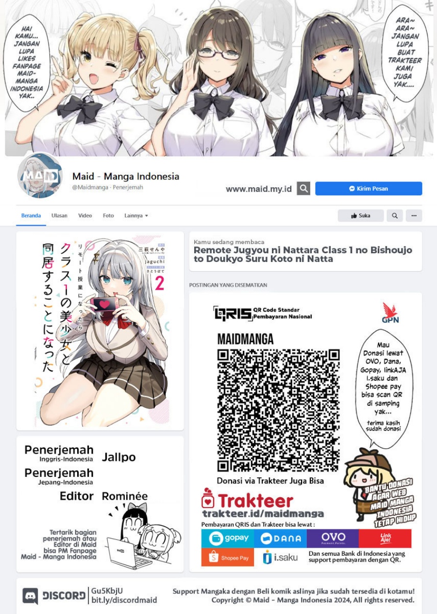 Remote Jugyou ni Nattara Class 1 no Bishoujo to Doukyo Suru Koto ni Natta Chapter 12 Gambar 2