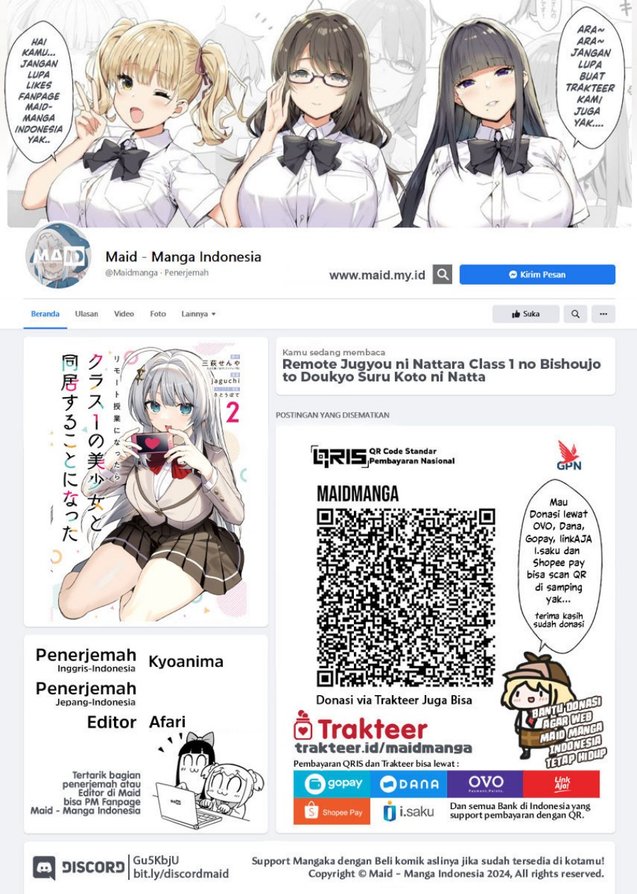 Remote Jugyou ni Nattara Class 1 no Bishoujo to Doukyo Suru Koto ni Natta Chapter 14 Gambar 2