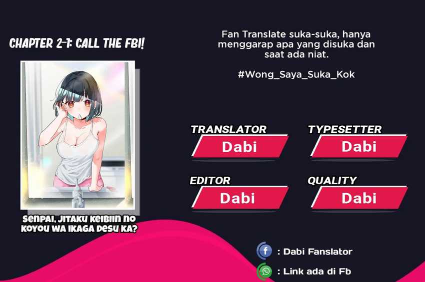 Senpai, Jitaku Keibiin no Koyou wa Ikaga desu ka? Chapter 02.1 Gambar 1