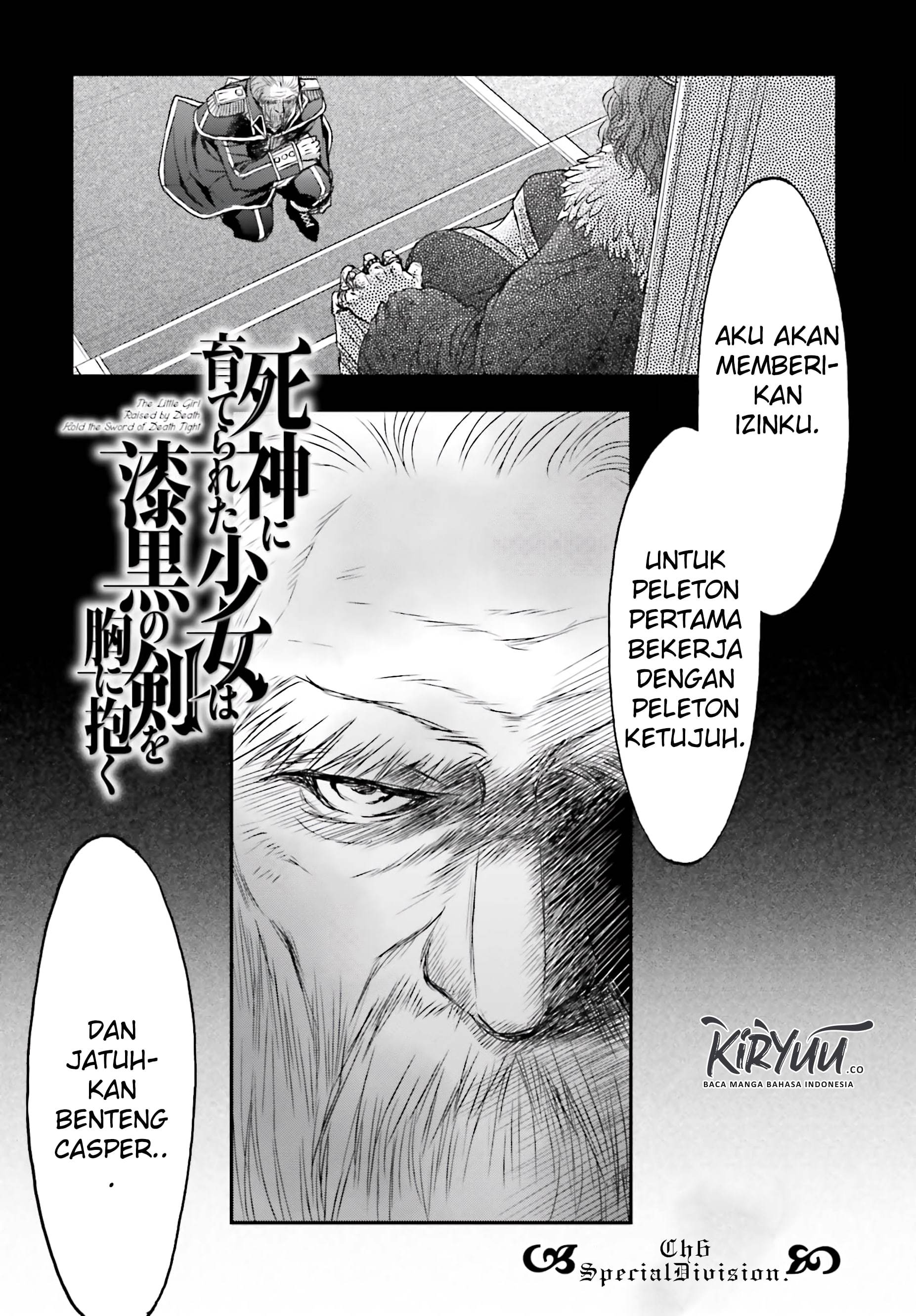 Shinigami ni Sodaterareta Shoujo wa Shikkoku no Tsurugi wo Mune ni Idaku Chapter 06 Gambar 4