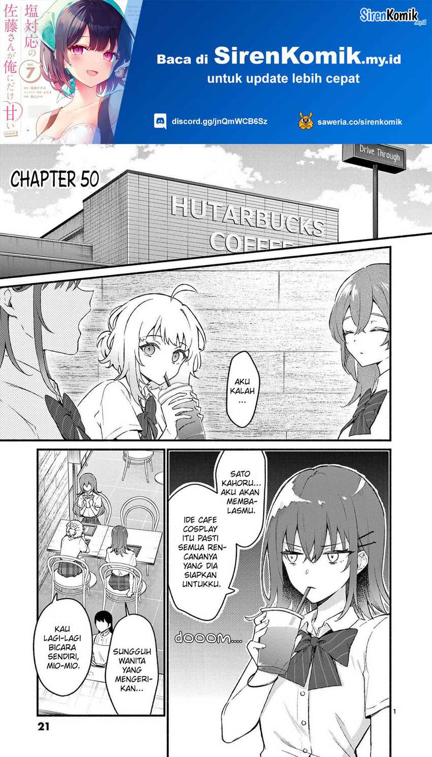 Shiotaiou no Sato-san ga Ore ni dake Amai Chapter 50 Gambar 2