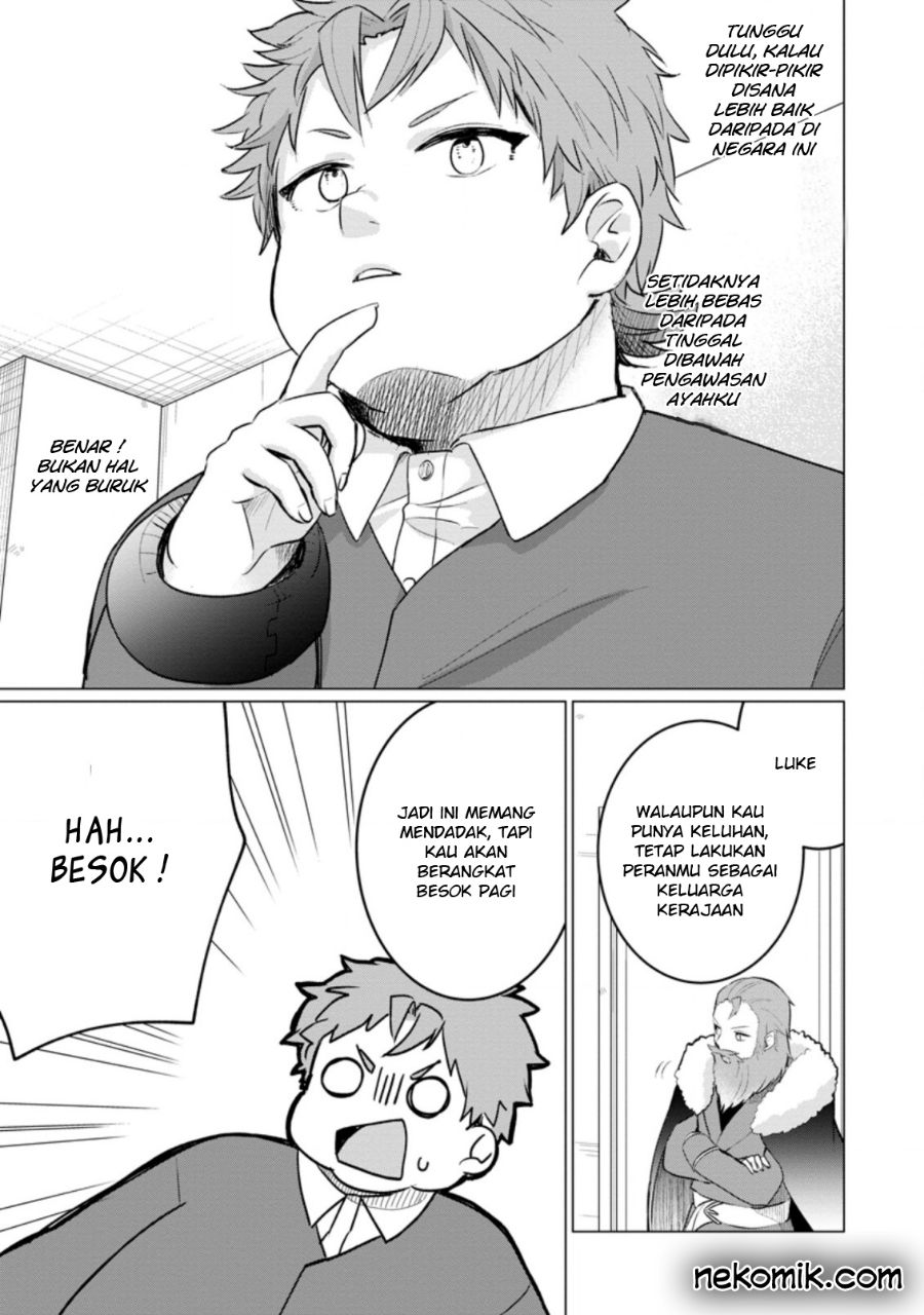 Tensei Saki ga Zannen Ouji Datta Ken: Ima wa Fukkin 1-kai mo Dekinai kedo Yasete Isekai Sukuimasu Chapter 03.1 Gambar 8
