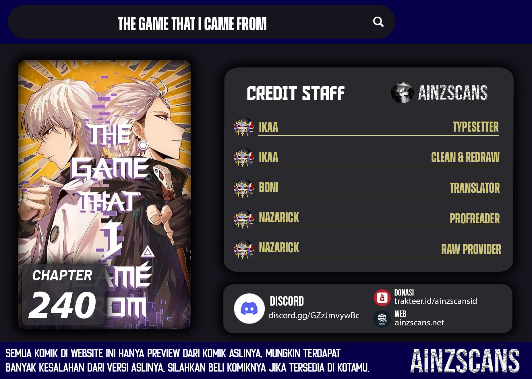 The Game That I Came From Chapter 240 Gambar 1