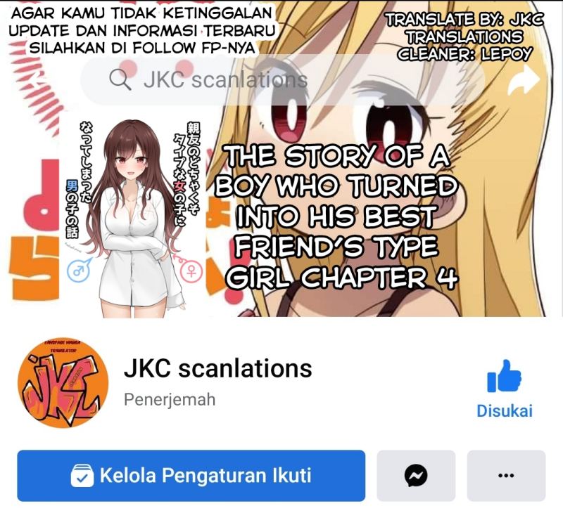 The Story of a Boy who Turned into His Best Friend’s Type Girl Chapter 04 Gambar 1