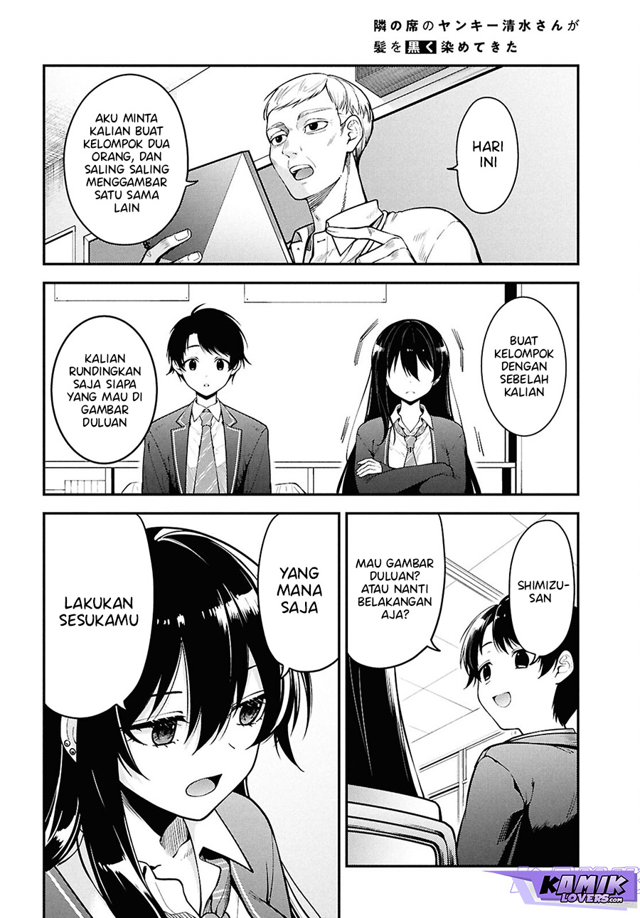 Tonari no Seki no Yankee Shimizu-san ga Kami o Kuroku Sometekita Chapter 01 Gambar 15