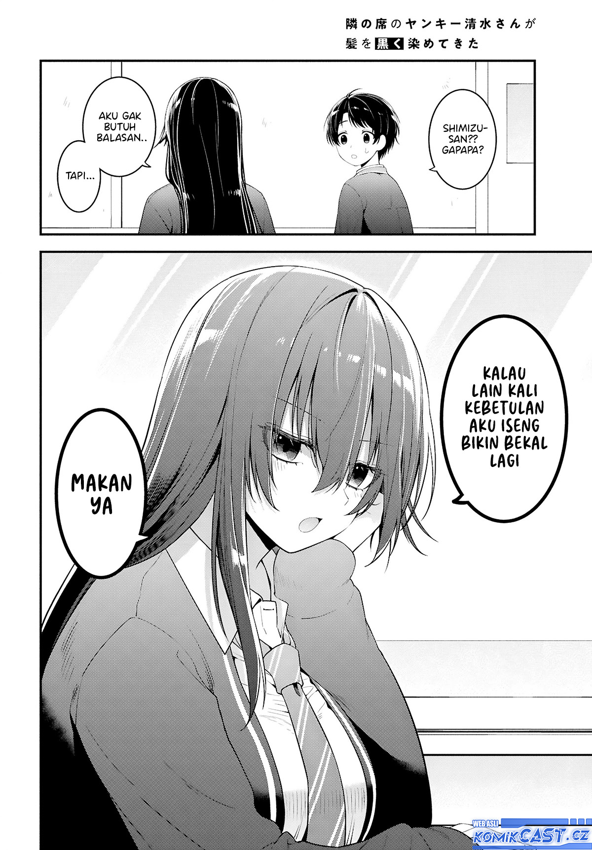 Tonari no Seki no Yankee Shimizu-san ga Kami o Kuroku Sometekita Chapter 03 Gambar 32