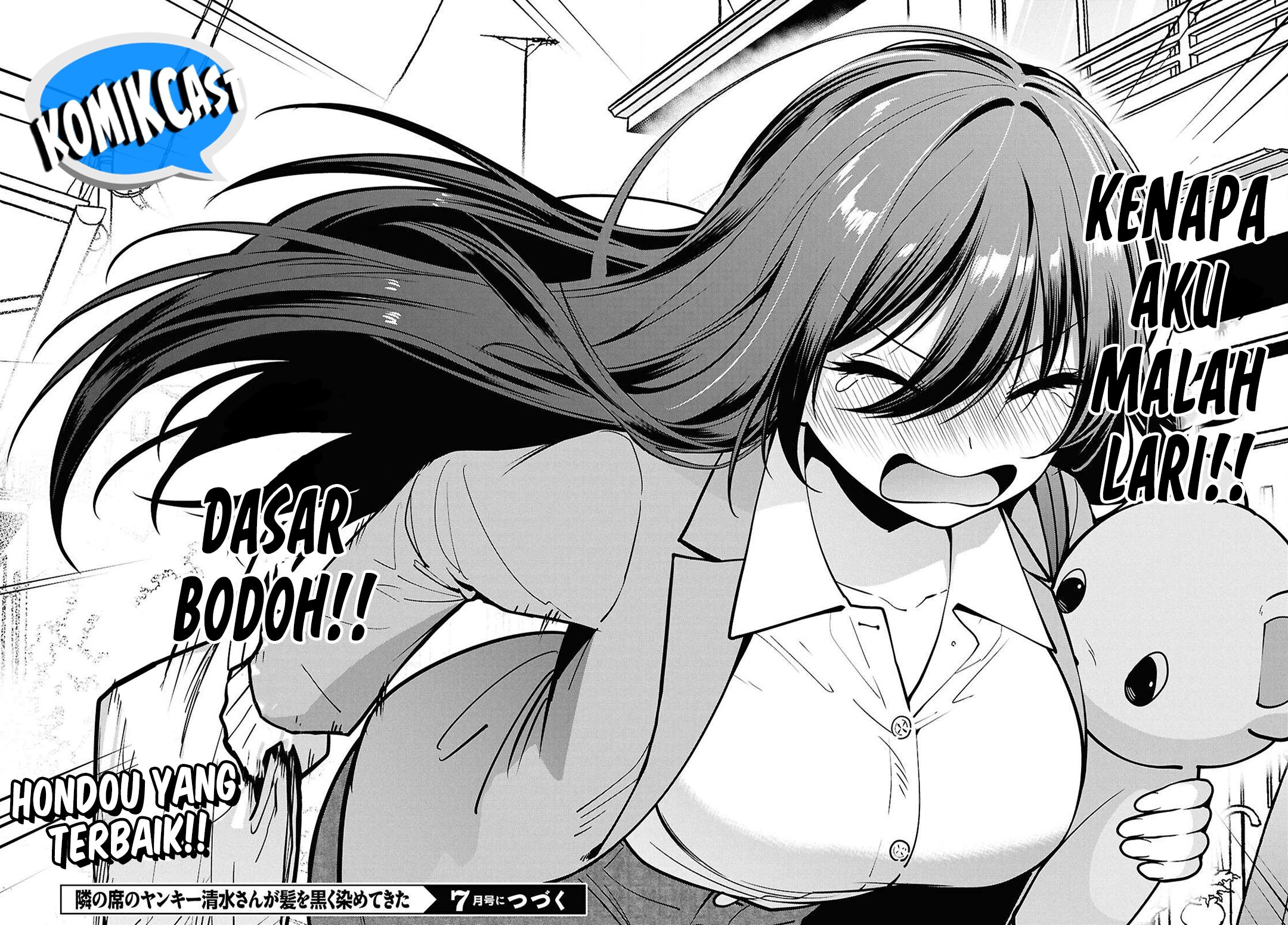 Tonari no Seki no Yankee Shimizu-san ga Kami o Kuroku Sometekita Chapter 08 Gambar 32