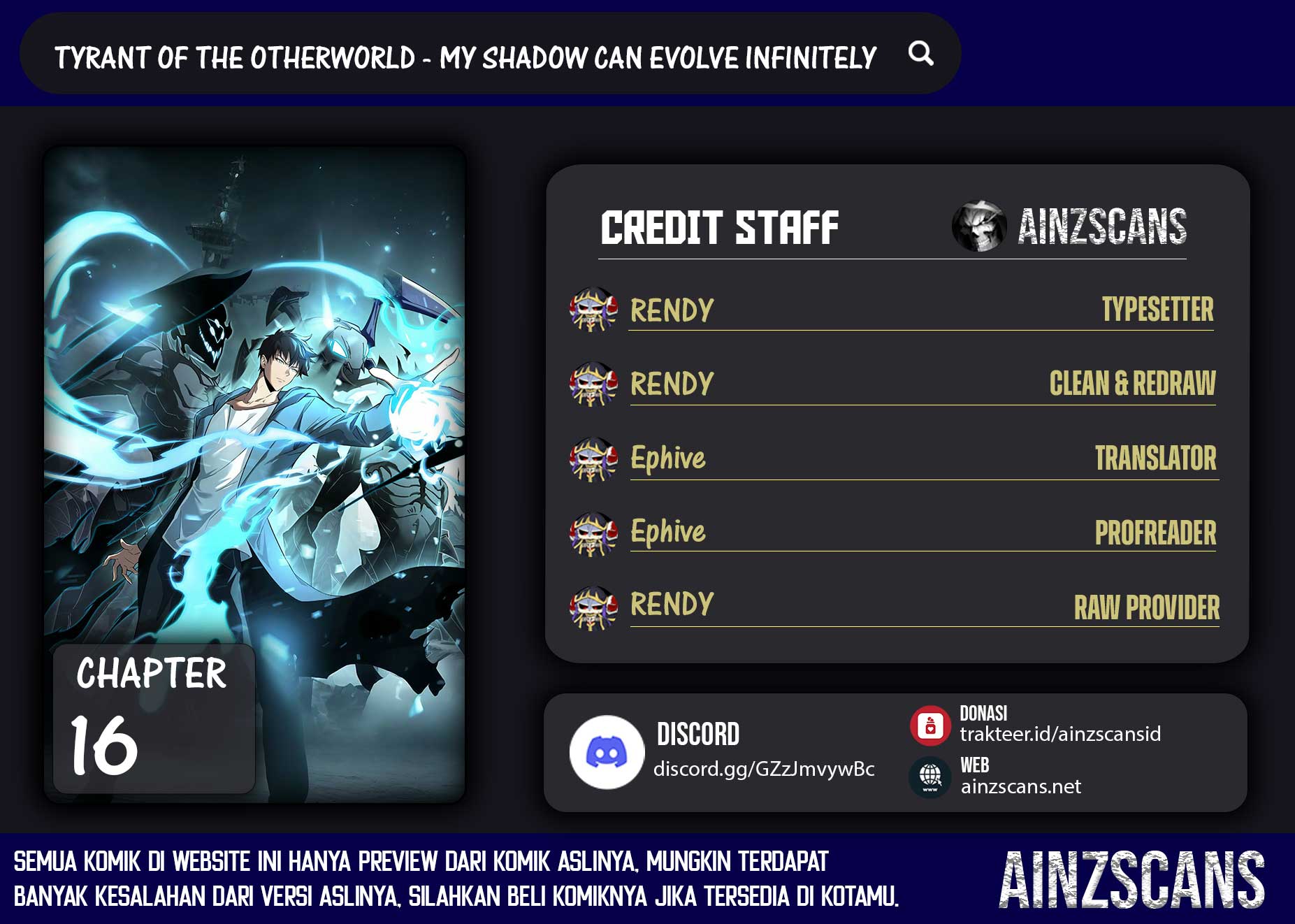 Tyrant of the Otherworld: My Shadow Can Evolve Infinitely Chapter 16 Gambar 1