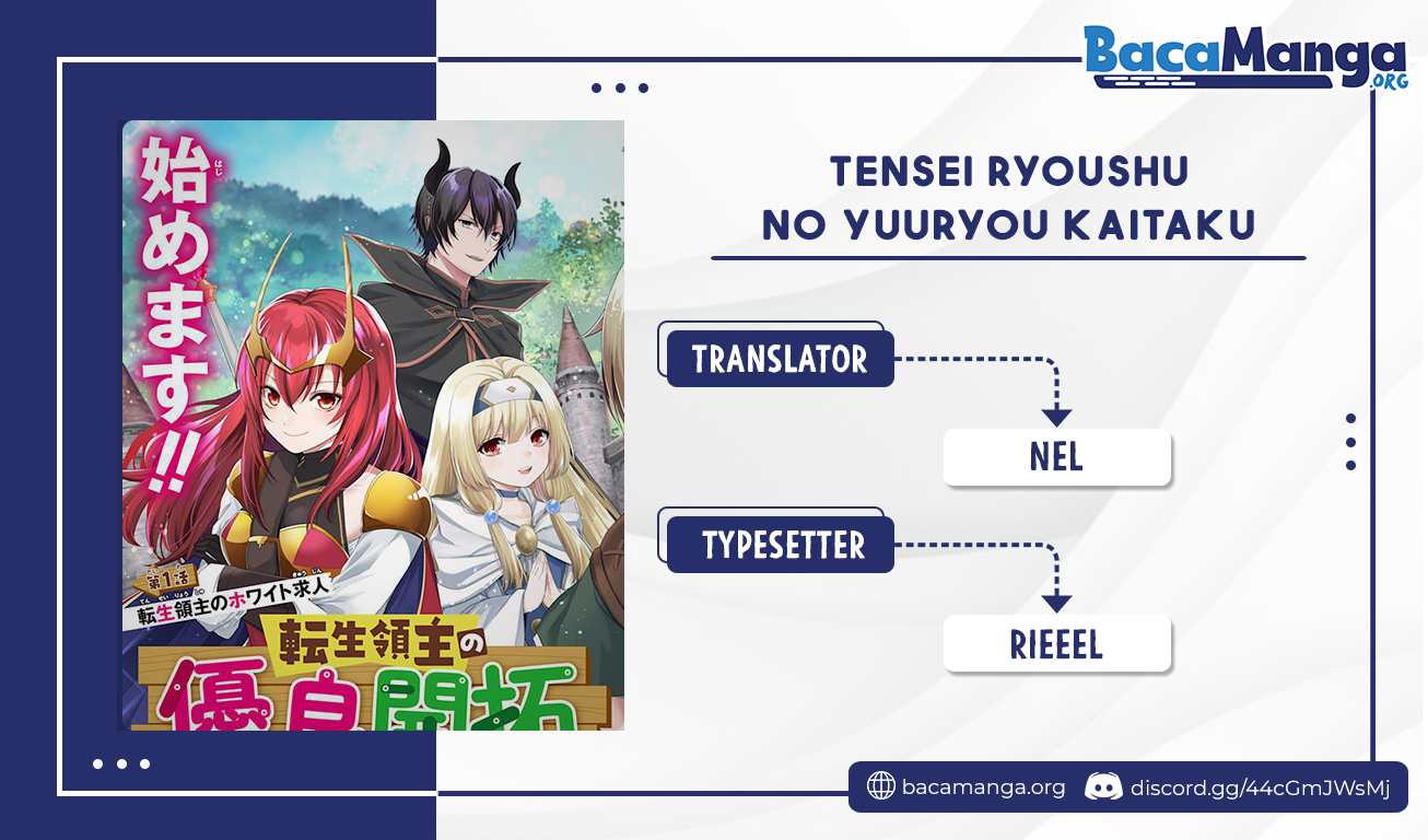 Tensei Ryoushu no Yuuryou Kaitaku: Zensei no Kioku o Ikashite White ni Tsutometara, Yuunou na Jinzai ga Atsumari Sugimashita Chapter 11.2 Gambar 1
