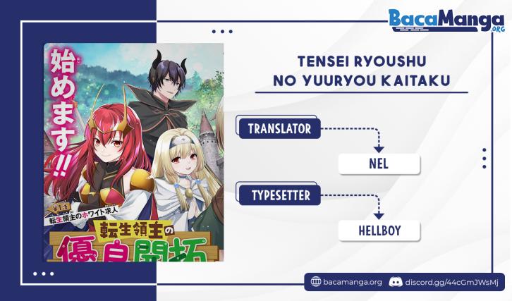 Tensei Ryoushu no Yuuryou Kaitaku: Zensei no Kioku o Ikashite White ni Tsutometara, Yuunou na Jinzai ga Atsumari Sugimashita Chapter 14.1 Gambar 1