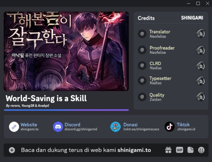 World-Saving Is A Skill Chapter 00 Gambar 1